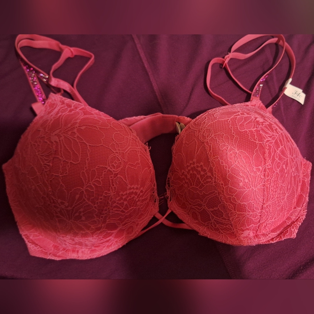 Victoria Secret Double Shine Strap Bombshell Bra 34C